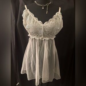 Victoria's Secret White Lace Chemise
